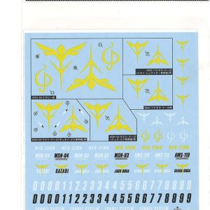 Gundam Decal 72 Chars C Att Zeon 1/144