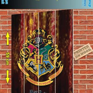 Harry Potter Hogwarts Crest Wood Print