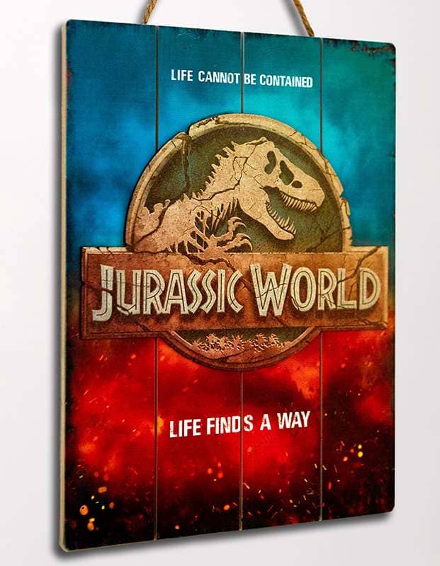 Jurassic World Logo Wooden Poster - immagine 3