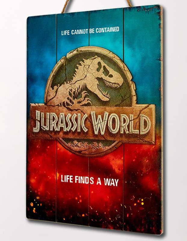 Jurassic World Logo Wooden Poster - immagine 4