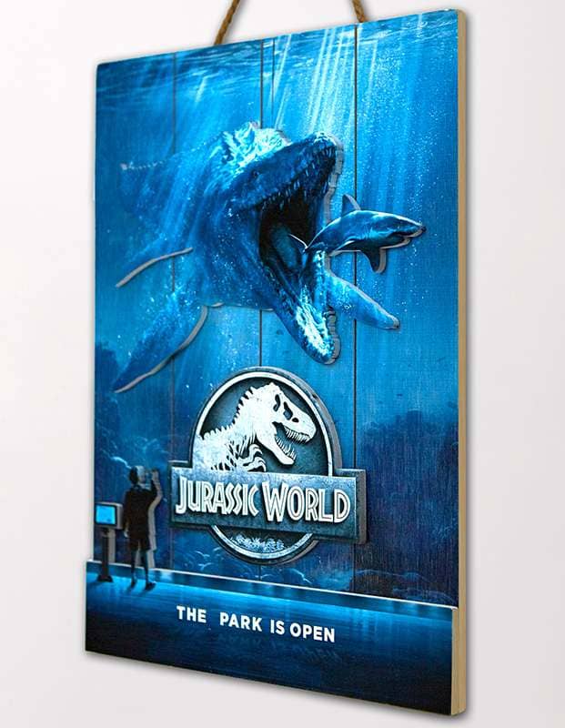 Jurassic World Mossa Wooden Poster - immagine 3