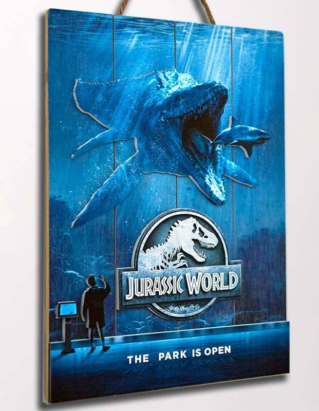 Jurassic World Mossa Wooden Poster - immagine 4