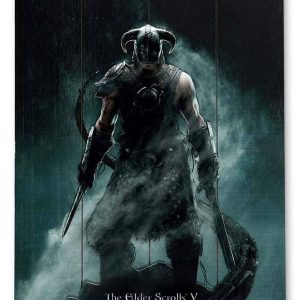 Skyrim Dragonborn Wooden Poster