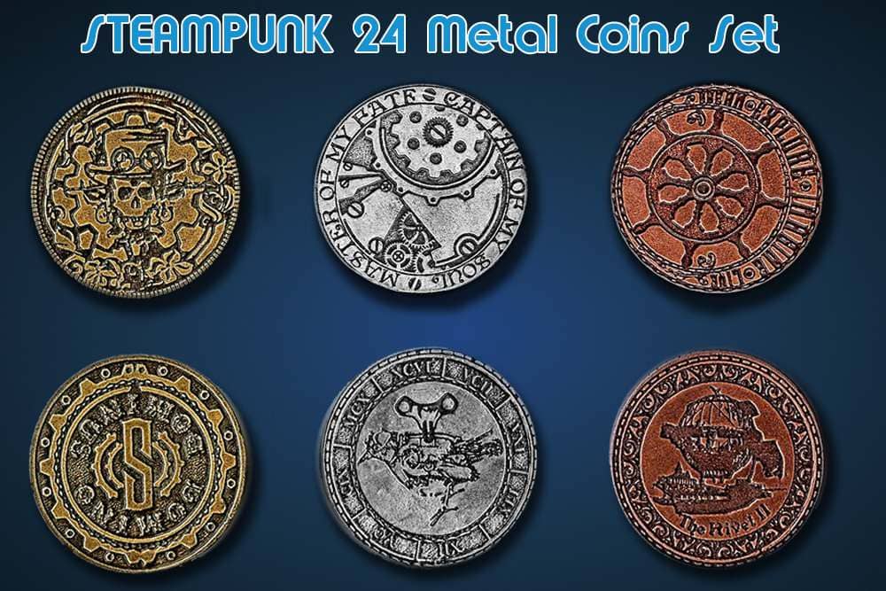 Steampunk Metal Coins Set (24)