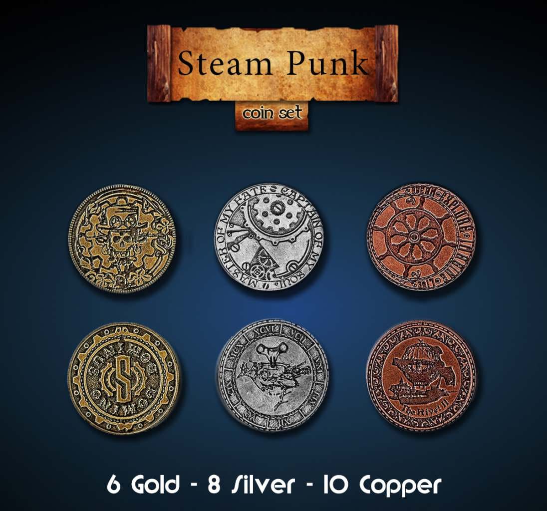 Steampunk Metal Coins Set (24) - immagine 3