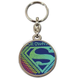 Dc Superman Logo Round Metal Keychain
