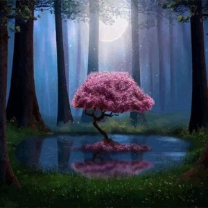 Albero Rosa Nell'Acqua Diamond Painting | Seos Shop ®