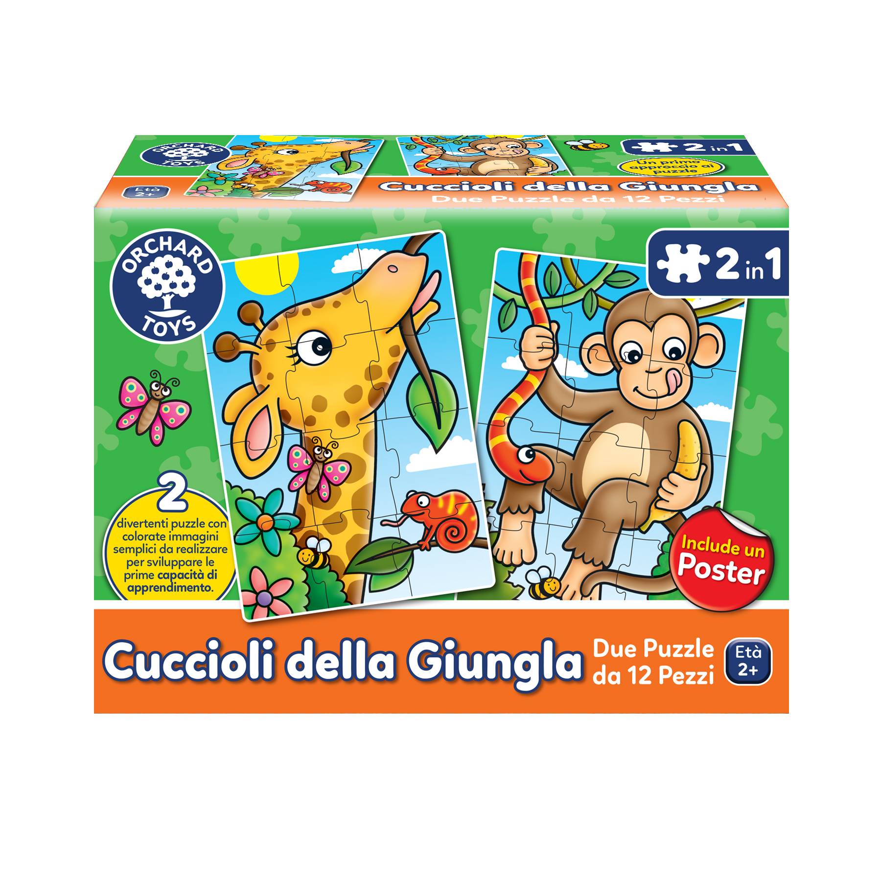 Cuccioli della giungla Due puzzle da 12 pezzi (età 2+ anni) - immagine 2