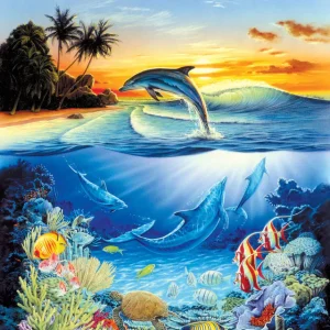 Delfini nella barriera corallina Diamond Painting | Seos Shop ®