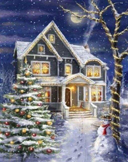 Diamond Painting - Casa Decorata Per Natale Diamond Painting | Seos Shop ®