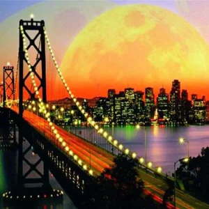 Diamond Painting - Il Ponte di San Francisco sotto la luna piena Diamond Painting | Seos Shop ®