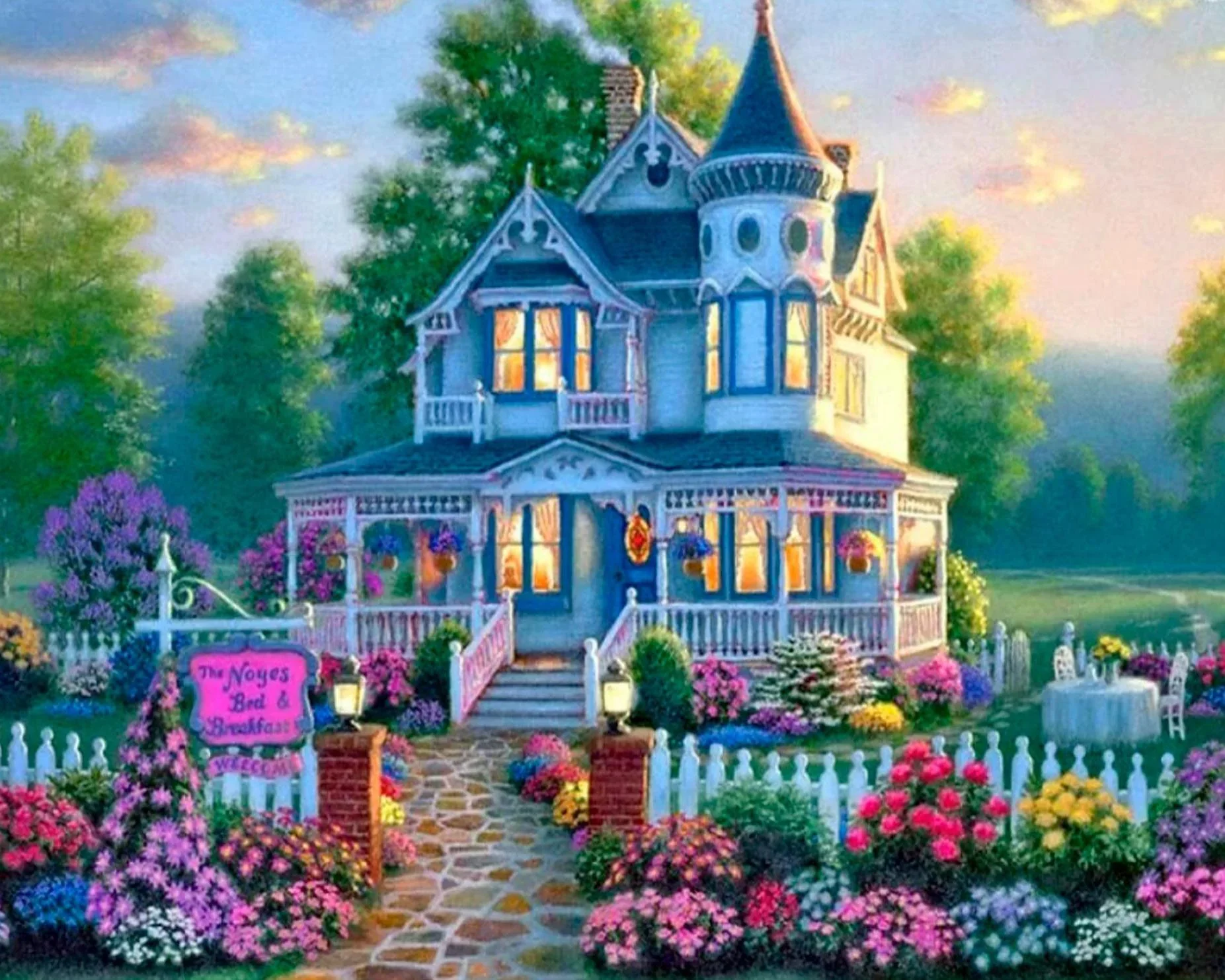 Diamond Painting - La villa e il suo giardino fiorito Diamond Painting | Seos Shop ® - immagine 2