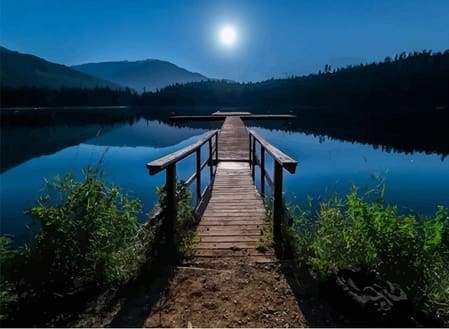 Luna E Pontile In Legno Diamond Painting | Seos Shop ® - immagine 2