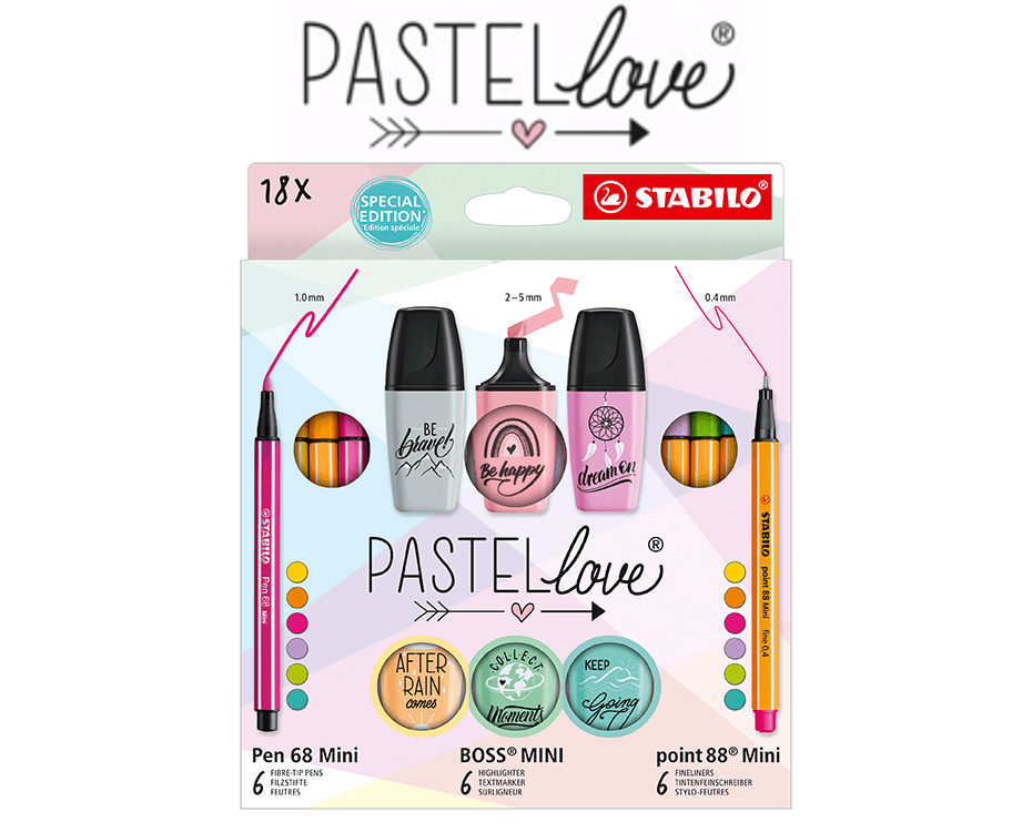 Confezione Stabilo PastelLove 18 pz mini