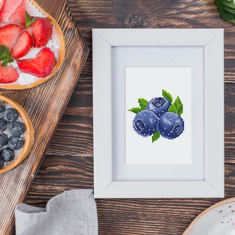 12 pezzi, mini set di pittura diamante fai da te con frutta, decorazione della parete di casa, ornamenti regalo selezionati - immagine 4