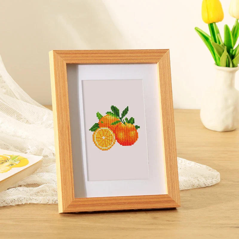 12 pezzi, mini set di pittura diamante fai da te con frutta, decorazione della parete di casa, ornamenti regalo selezionati - immagine 5
