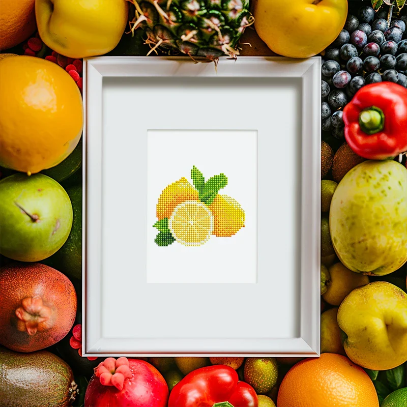 12 pezzi, mini set di pittura diamante fai da te con frutta, decorazione della parete di casa, ornamenti regalo selezionati - immagine 9