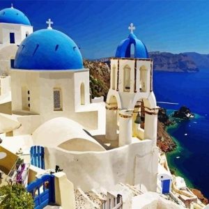 Santorini Blu E Bianca Diamond Painting | Seos Shop ®