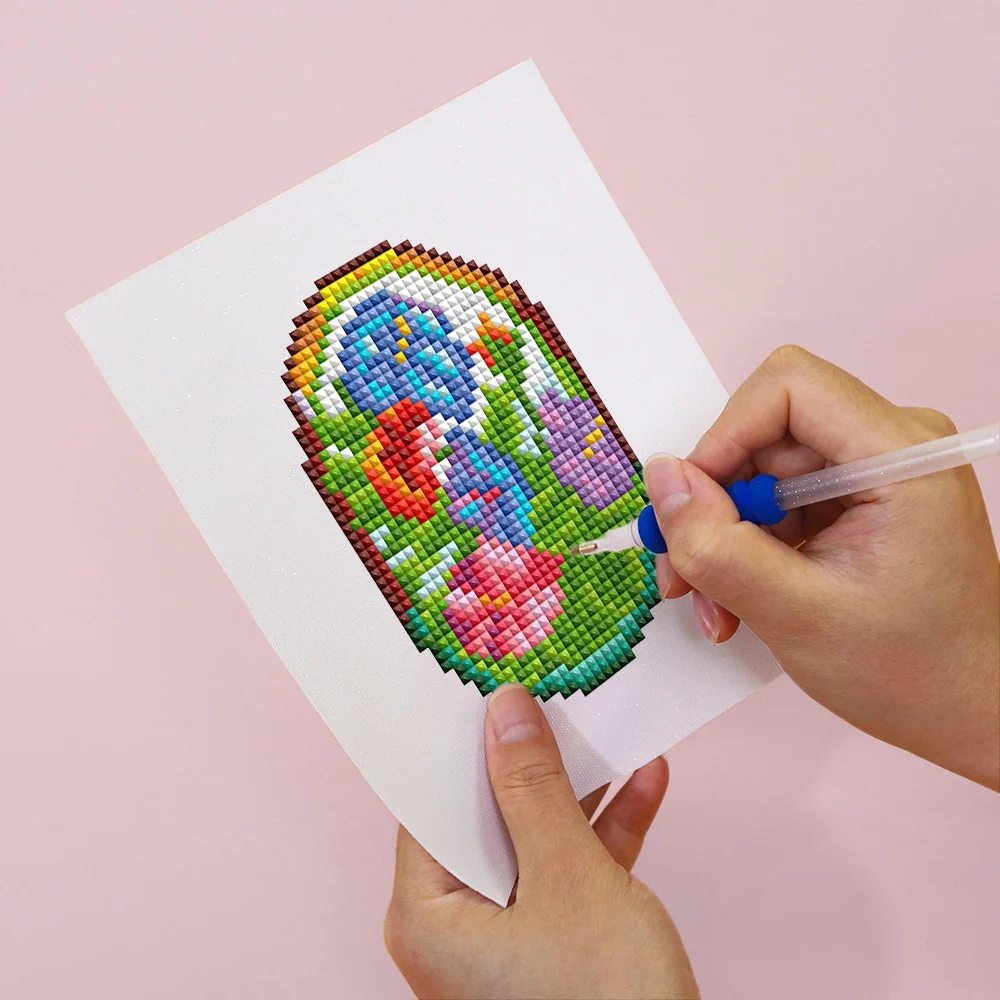 12 Mini dipinti di diamanti senza cornice con motivi Mandala, dipinti appesi per decorazioni natalizie, ornamenti per Desktop di casa - immagine 9