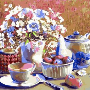 Set da tè e fiori di campo Diamond Painting | Seos Shop ®