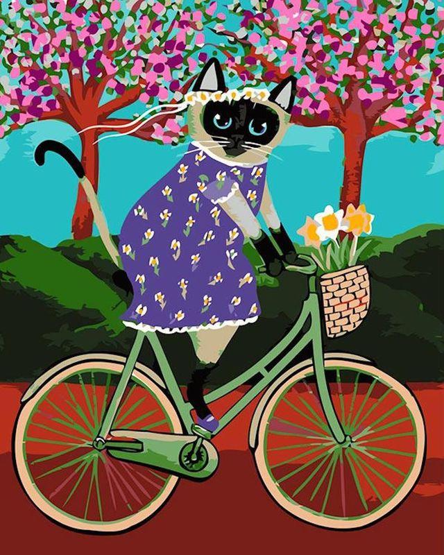 Siamese in bicicletta Diamond Painting | Seos Shop ®