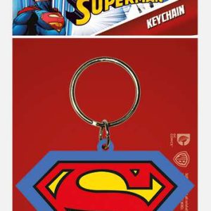 Superman logo rubber keychain