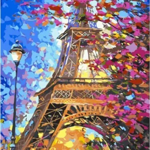 Torre Eiffel e albero in primavera Diamond Painting | Seos Shop ®