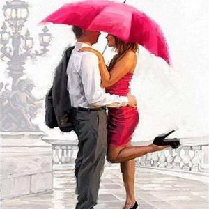 Uomo e donna sotto l'ombrello Diamond Painting | Seos Shop ®