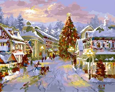 Villaggio Sotto La Neve Diamond Painting | Seos Shop ® - immagine 2
