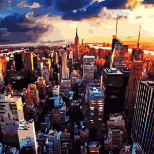 Vista dal grattacielo Diamond Painting | Seos Shop ®