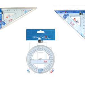 Kit Geometria scuola: 2 squadrette + goniometro