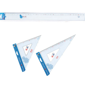 Kit Tecnologia scuola: 2 squadre (30cm) + 1 riga (50cm)